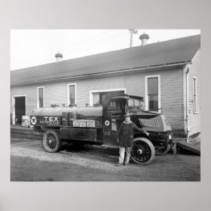 Oil Company Truck, early 1900s Poster