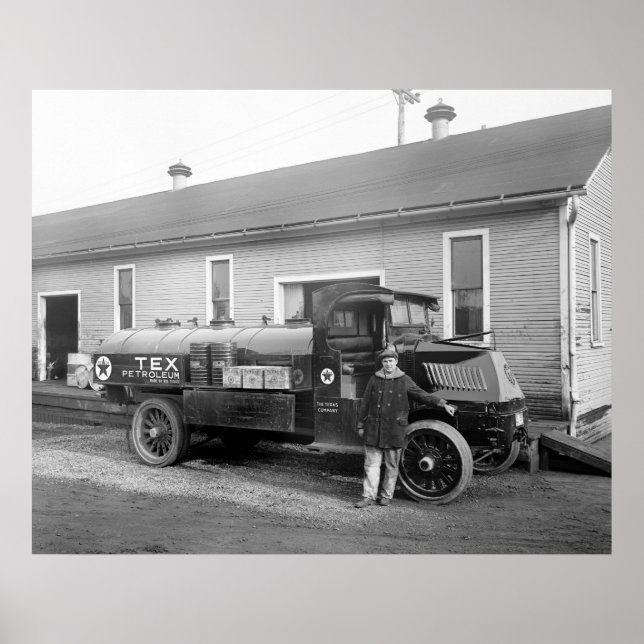 Oil Company Truck, early 1900s Poster (Front)