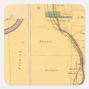 Oil Creek Pennsylvania Atlas Map Square Sticker