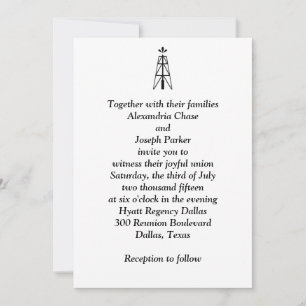 Oil Derrick Wedding   Invitation