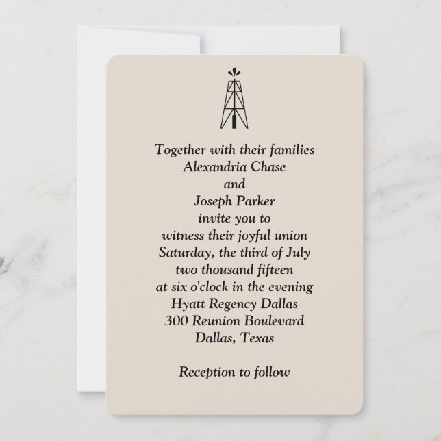 Oil Derrick Wedding | Invitation (Front)