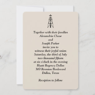 Oil Derrick Wedding   Invitation
