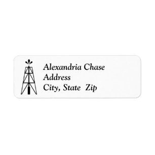 Oil Derrick Wedding   Return Address Label
