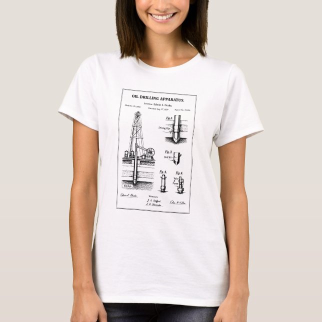 oil drilling blueprint T-Shirt (Front)