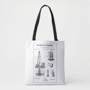 oil drilling blueprint tote bag