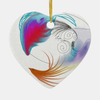 Oil Feathers Ceramic Tree Decoration