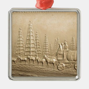 Oil Field Humble, Texas Metal Tree Decoration