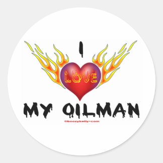 Oil Field Sticker, I Love My Oilman Classic Round Sticker