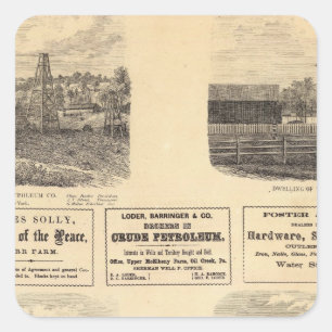 Oil fields, residence square sticker