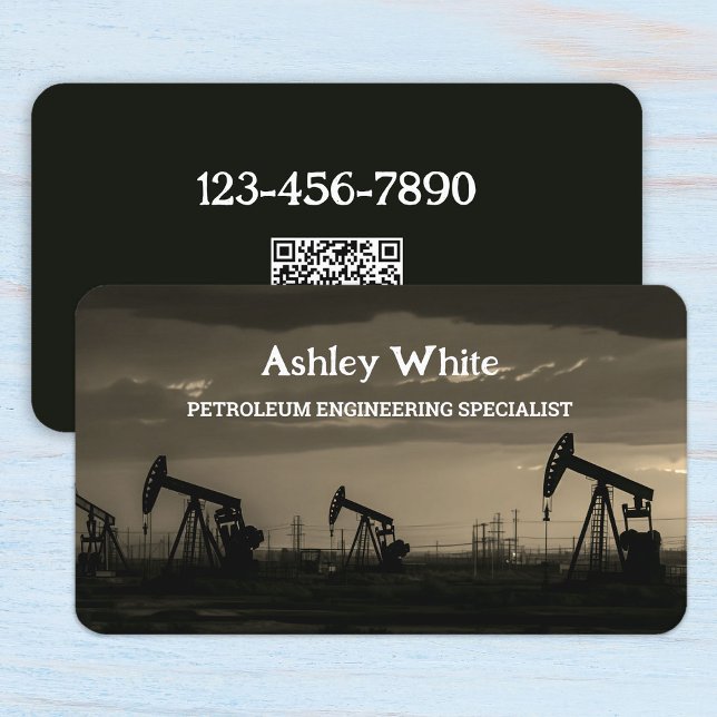 Oil Industry Petroleum QR Business Card (Petroleum Company Visiting Cards)