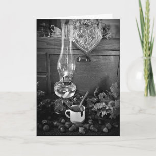 Oil Lamp & Awesome Acorns Greeting Card SvG