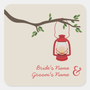 Oil Lamp Camping / Outdoor Wedding Sticker