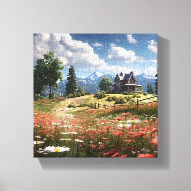 oil on canvas prints field of wildflower (Front)