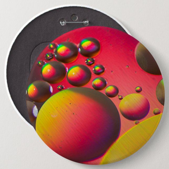 Oil on water 6 cm round badge (Front & Back)