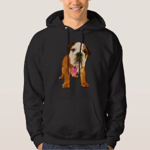 Oil Paint Filter Cute Bull Dog Puppy Hoodie