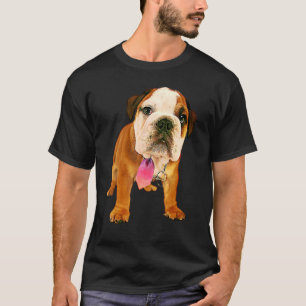 Oil Paint Filter Cute Bull Dog Puppy T-Shirt