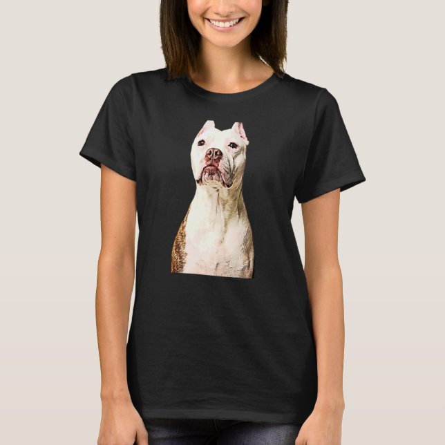 Oil Paint For Dog Mum And Dog Dad Pit Bull T-Shirt (Front)