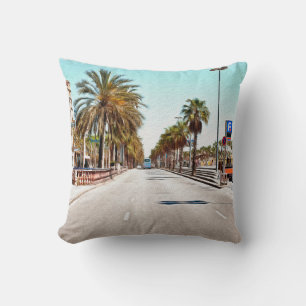 Oil paint. Imitation. Illustration. Broad street a Cushion