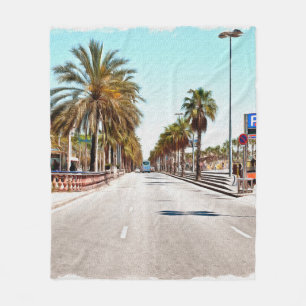 Oil paint. Imitation. Illustration. Broad street a Fleece Blanket