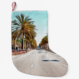 Oil paint. Imitation. Illustration. Broad street a Small Christmas Stocking