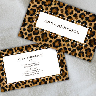 Oil Paint Leopard Animal Print Earth Tones Spots Business Card