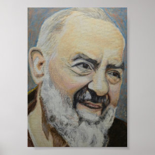 Oil paint Portrait of St. Padre Pio of Pietrelcino Poster