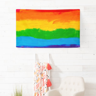 Oil paint Rainbow Colours Gay Lesbian LGBT Banner