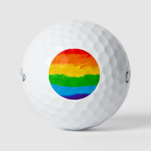 Oil paint Rainbow Colours Gay Lesbian LGBT Golf Balls