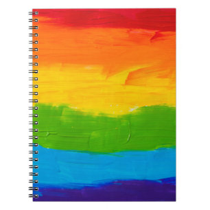Oil paint Rainbow Colours Gay Lesbian LGBT Notebook