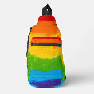 Oil paint Rainbow Colours Gay Lesbian LGBT Sling Bag