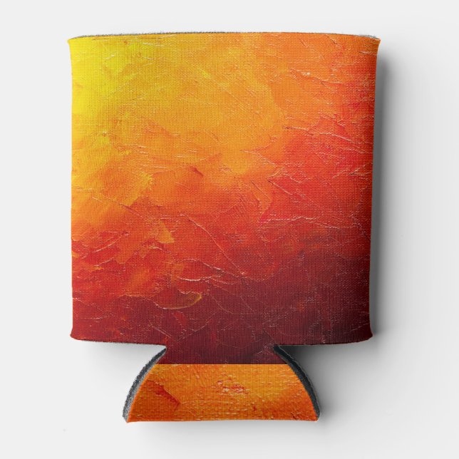 Oil Paint Texture: Abstract Canvas Can Cooler (Front)