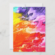 Oil Paint Wedding Invitation