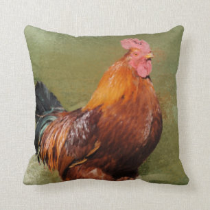 Oil Painted Chicken Throw Pillow