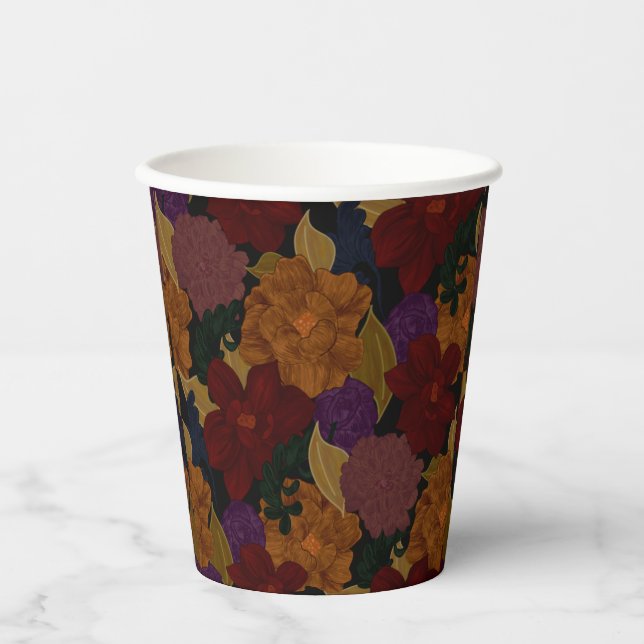 Oil Painted Flowers Paper Cups (Front)