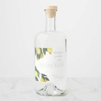Oil Painted Lemon Liquor Bottle Label