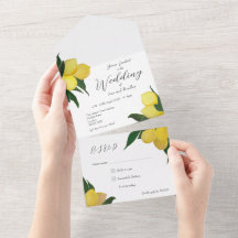 Oil Painted lemons tearaway invitation