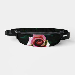 Oil painted red rose bum bags