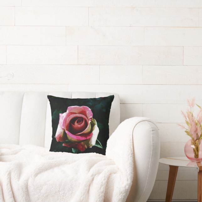 Oil painted red rose cushion (Couch)
