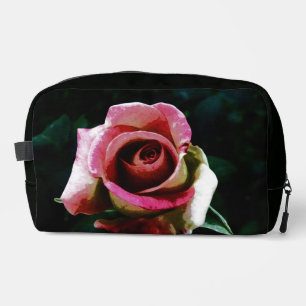Oil painted red rose dopp kit