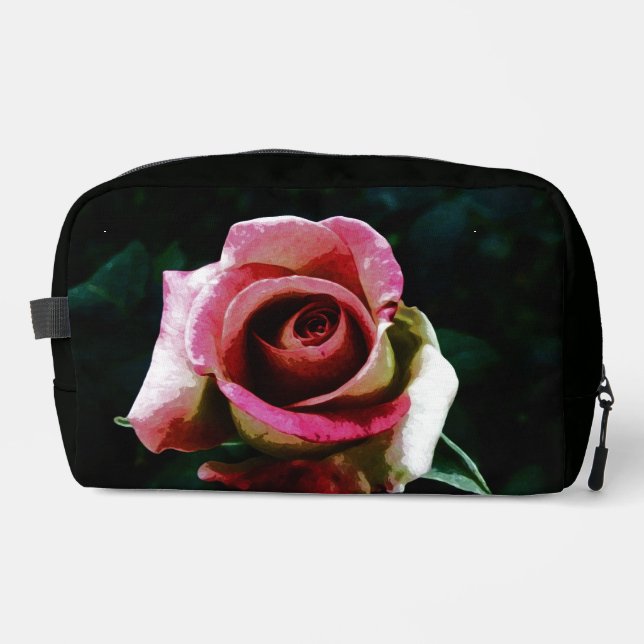 Oil painted red rose dopp kit (Front)