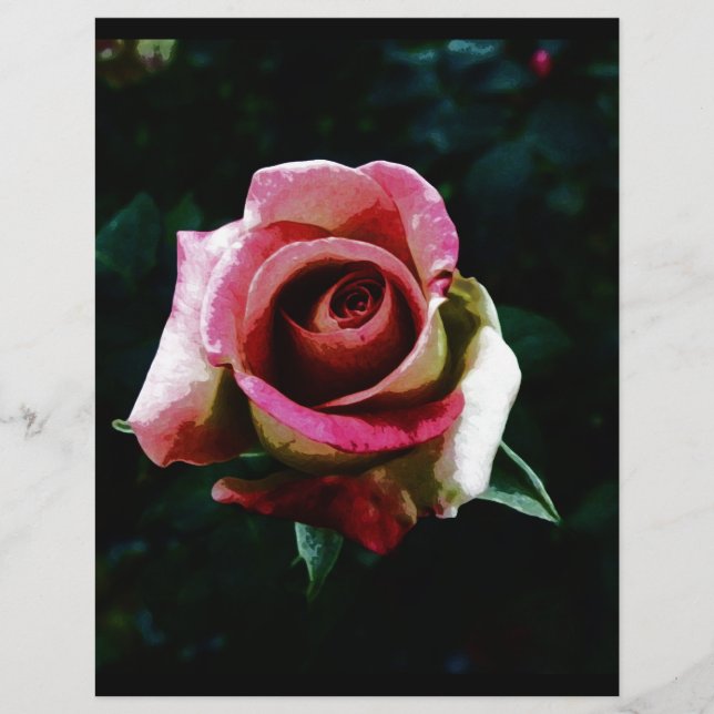 Oil painted red rose flyer (Front)