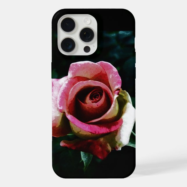 Oil painted red rose iPhone case (Back)