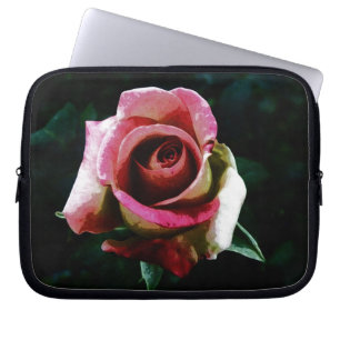 Oil painted red rose laptop sleeve