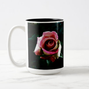 Oil Painted Rose Two-Tone Coffee Mug