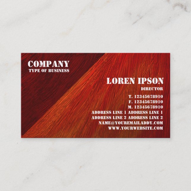 Oil Painted Triangular Corner - Scorched Reds Business Card (Front)