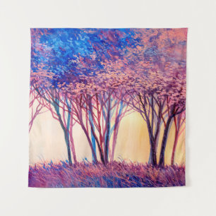 Oil painting colorful trees. Abstract image of for Tapestry