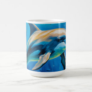 Oil Painting Dolphin Coffee Mug