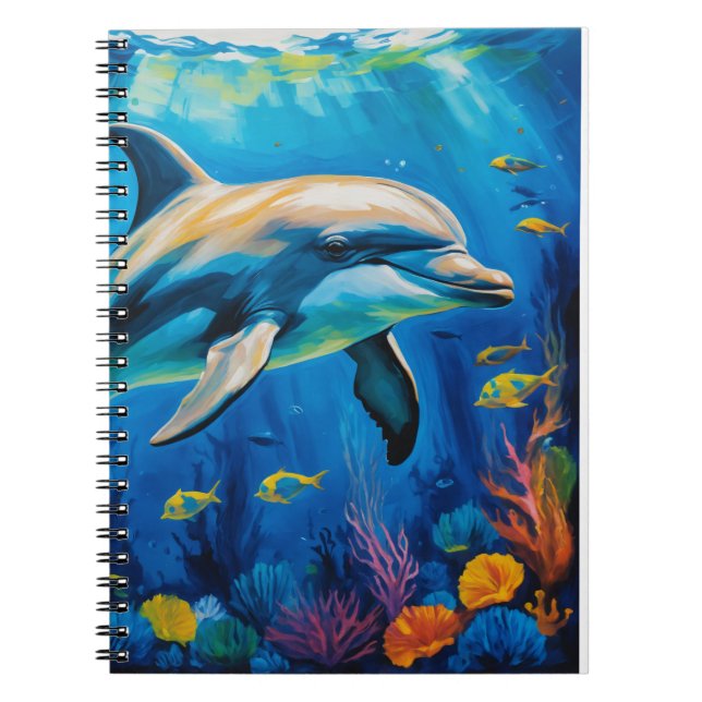 Oil Painting Dolphin Notebook (Front)