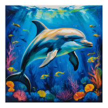 Oil Painting Dolphin