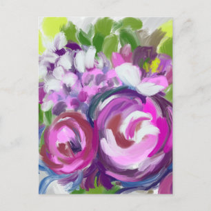 Oil Painting Flowers Postcard